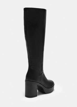 Bottes noires à talon bloc femme – Misskcy