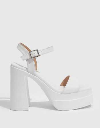 chaussures femme talon escarpin maryjane talon haut platform blanc siilicuir misskcy