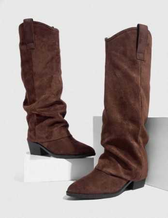 CHAUSSURES FEMME BOTTES HAUTES WESTERN BOOTS MISS MARLENE CHOCO