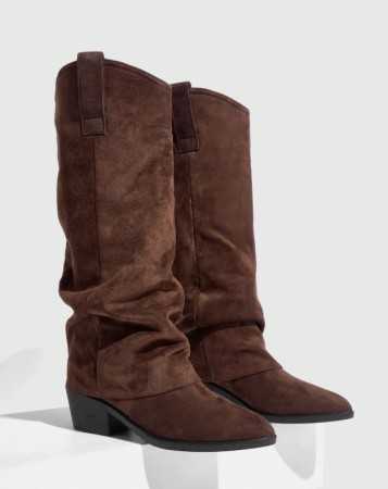 CHAUSSURES FEMME BOTTES HAUTES WESTERN BOOTS MISS MARLENE CHOCO