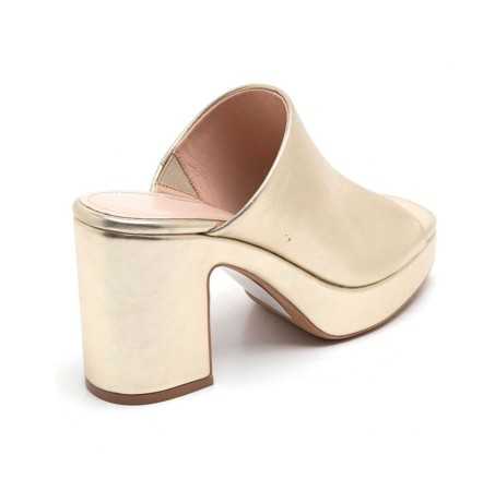 CHAUSSURES FEMME MULES TALONS HAUTS PLATFORM GOLD MISS DIANA