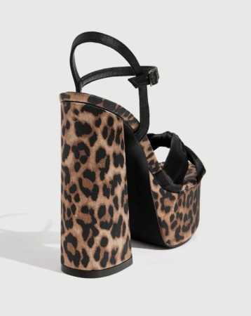 CHAUSSURES FEMME TALON PLATFORM NOIR LEOPARD MISS ROBBIE