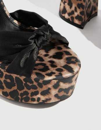 CHAUSSURES FEMME TALON PLATFORM NOIR LEOPARD MISS ROBBIE