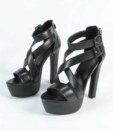 CHAUSSURES FEMME TALON PLATFORM NOIR MISS DON