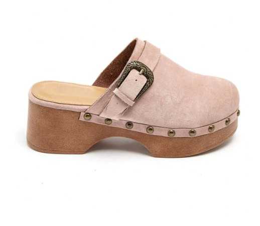 CHAUSSURES FEMME SABOT BOUCLE MISS LALITA ROSE PALE