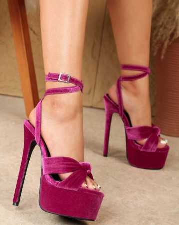 CHAUSSURES FEMME TALON VERTIGINEUX PLATFORM VELOURS MISS PURPLE