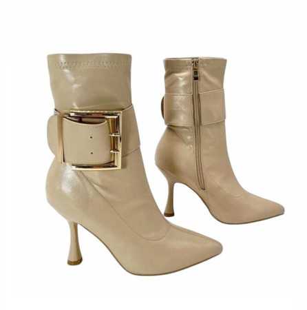 CHAUSSURES FEMME BOTTINES A TALON CONFORT ET ELEGANCE MISS AURORA BEIGE