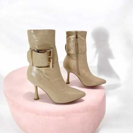 CHAUSSURES FEMME BOTTINES A TALON CONFORT ET ELEGANCE MISS AURORA BEIGE