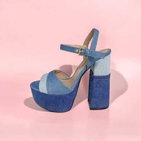 CHAUSSURES FEMME PLATFORM DENIM MISS DAMELIA