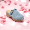 CHAUSSURES FEMME SABOT BOUCLE BLEU EN BOIS MISS LALITA AZUR