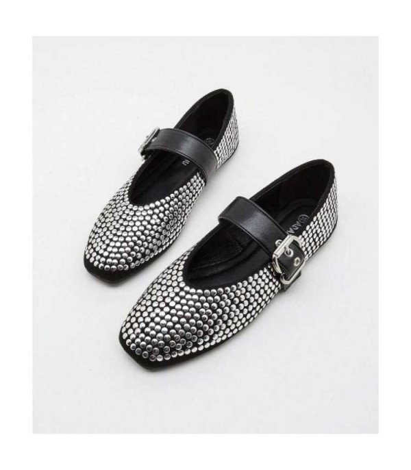 CHAUSSURES FEMME BALLERINES CLOUS MISS GLAM ROCK
