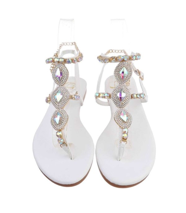 SANDALES MISS DIAMOND BLANC OR