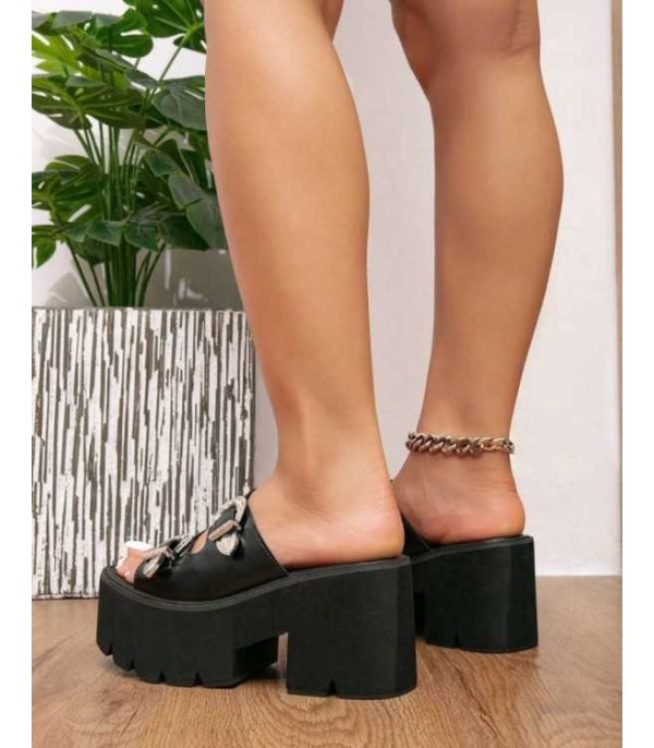 SANDALES A PLATFORM BOUCLE MISS STELLA NOIR