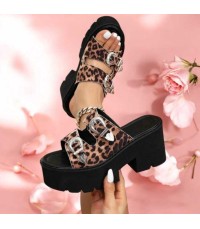 SANDALES A PLATFORM BOUCLE MISS STELLA LEOPARD