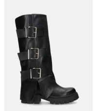CHAUSSURES FEMME BOTTES HAUTES BICKER BOUCLES MISS SUZANNA NOIR