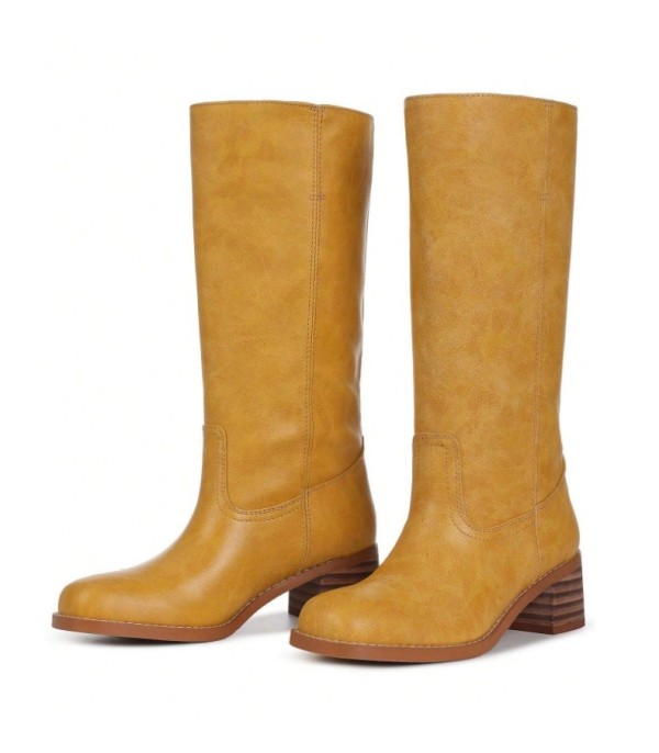 CHAUSSURES FEMME BOTTES MI HAUTES CUIR TALON MISS LUXURY CAMEL