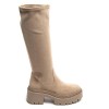 CHAUSSURES FEMME BOTTES HAUTES SUEDETTE MISS ANDREA BEIGE