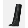 CHAUSSURES FEMME BOTTES HAUTES COMPENSSEES NOIR MISS AUDREY NOIR