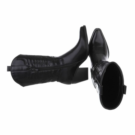BOTTES MI HAUTES WESTERN MISS MADISON NOIR