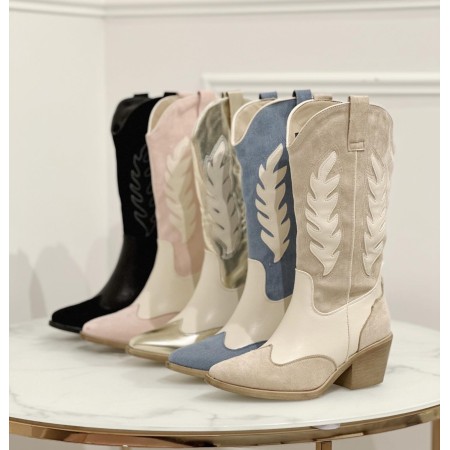 BOTTES WESTERN MISS DITA BEIGE