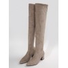 CHAUSSURES FEMME BOTTES CUISSARDES INTEMPORELLES SUEDINE CHIC MISS DAWN GRIS