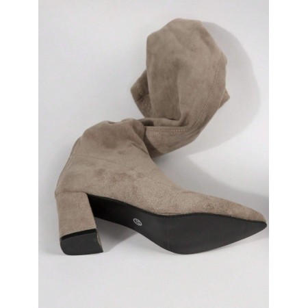 CHAUSSURES FEMME BOTTES CUISSARDES INTEMPORELLES SUEDINE CHIC MISS DAWN GRIS