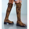 CHAUSSURES FEMME BOTTES CUISSARDES INTEMPORELLE SUEDINE CHIC MISS DAKOTA LEOPARD