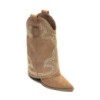 CHAUSSURES FEMME BOTTES BOTTINES WESTERN CLOUTEE MISS ADRI CAMEL OR