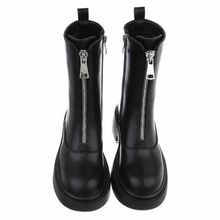 CHAUSSURES FEMME BOTTES BOTTINES ZIP MISS DANIA NOIR