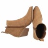 CHAUSSURES FEMME BOTTES BOTTINES WESTERN SUEDINE CAMEL BARBARA