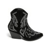 CHAUSSURES FEMME BOTTES BOTTINES WESTERN CLOUTEE MISS AUDRINA NOIR ARGENT