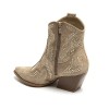 CHAUSSURES FEMME BOTTES BOTTINES WESTERN CLOUTEE MISS AUDRINA BEIGE