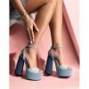 CHAUSSURES FEMMES SANDALES PLATFORM DENIM PATCHWORK MISS JINA