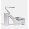 CHAUSSURES FEMME TALONS HAUTS PLATFORM CROCO SOIREE MARIAGE MISS PIXIE ARGENT