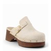 CHAUSSURES FEMME SABOT BEIGE EN BOIS BOUCLE MISS LOUNA