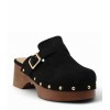 CHAUSSURES FEMME SABOT NOIR EN BOIS BOUCLE MISS LOUNA