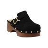 CHAUSSURES FEMME SABOT NOIR EN BOIS BOUCLE MISS LOUNA