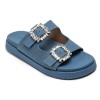 Sandales denim à boucles Strass – Élégance urbaine & confort absolu MISS ALONA DENIM