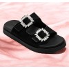 Sandales noires à boucles Strass – Élégance urbaine & confort absolu MISS ALONA NOIR