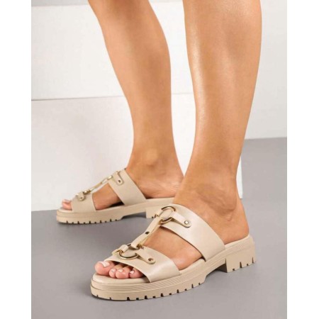 Chaussures femme sandales platform cuir vegan Miss Carly Beige