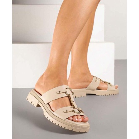 Chaussures femme sandales platform cuir vegan Miss Carly Beige
