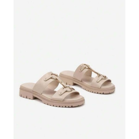 Chaussures femme sandales platform cuir vegan Miss Carly Beige