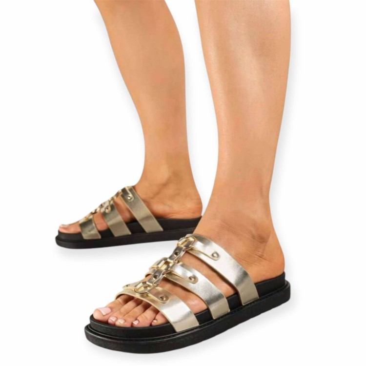 Chaussures femme sandales platform cuir vegan Miss Carlota or gold Chaussures femme sandales platform cuir vegan Miss Carlota or gold