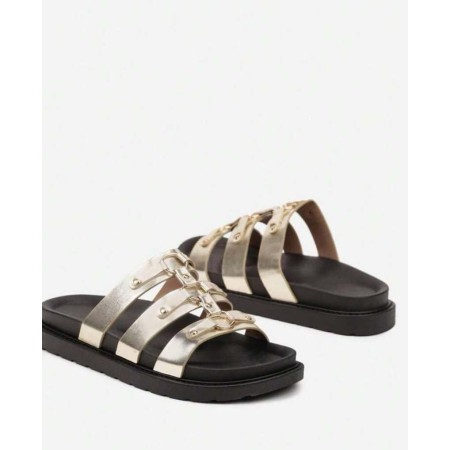 Chaussures femme sandales platform cuir vegan Miss Carlota or gold