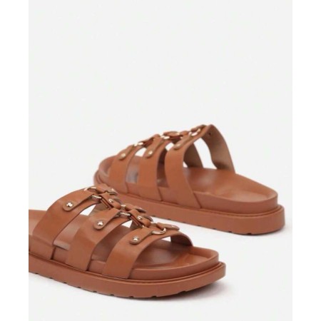 Chaussures femme sandales platform cuir vegan Miss Carlota Camel