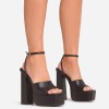 Chaussures femme platform simili cuir élégante sexy talon haut MISS GIA NOIR