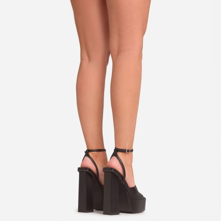 Chaussures femme platform simili cuir élégante sexy talon haut MISS GIA NOIR