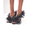CHAUSSURES FEMME TALONS SOIREE MARIAGE RUFFLE MISS NINA NOIR
