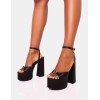 CHAUSSURES FEMME TALON HAUT PLATFORM STRAPPY MISS GRAAM NOIR