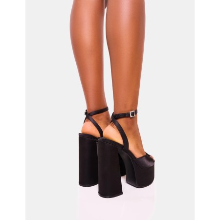 CHAUSSURES FEMME TALON HAUT PLATFORM STRAPPY MISS GRAAM NOIR